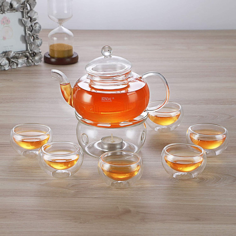 Kendal 27 Oz Glass Teapot Set Stovetop Safe Tea Infuser Maker With A